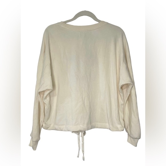 Anthropologie Saturday Sunday Fleur Tie-Waist Graphic Embroidered Sweatshirt - Picture 4 of 7